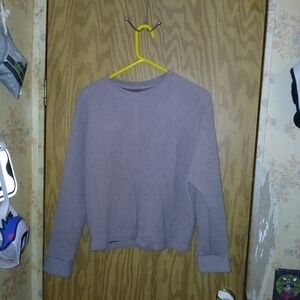 A New Day Sweater Brown Tweed Ribbed Knit Womens Size Small Long Sleeves